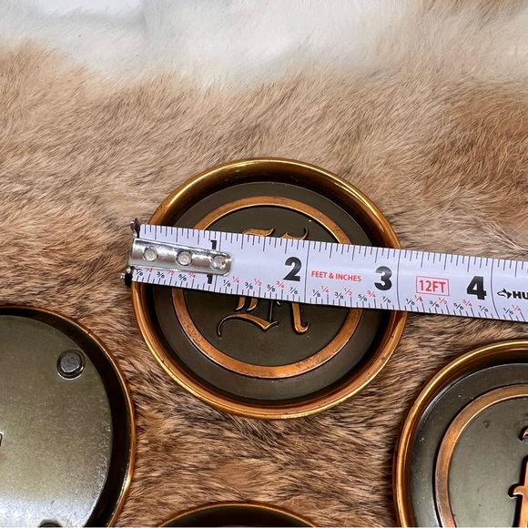 4 Vintage L.E. Mason Co. Bronzed Solid Copper Coaster/Ashtrays - Boston, Mass. - Picture 5 of 6